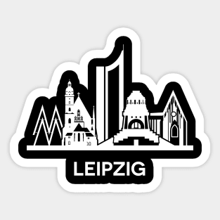 Leipzig Skyline, white Sticker